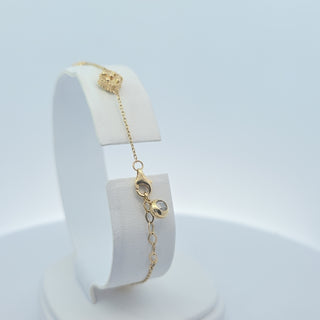 14Kt Gold Five Clover 7.5MM Bracelet