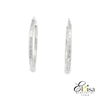 Diamond Cut Classic Hoops Earrings 25 MM