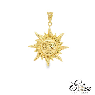 14Kt Sun Face Pendant