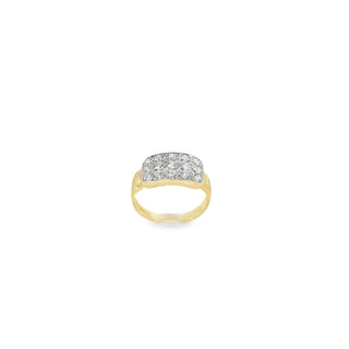 14Kt rectangular Bar Cubic Zirconia Ring