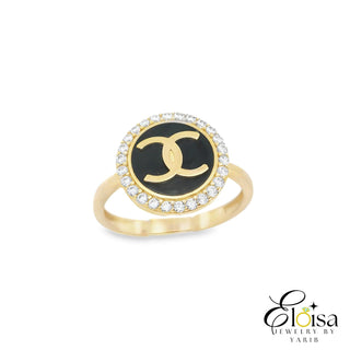 14Kt CC Ring With Black Back