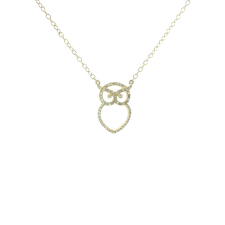 14Kt Owl Silhouette Diamond Necklace