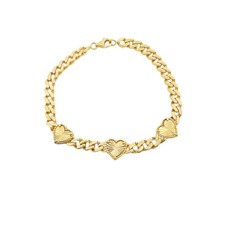 14Kt Monaco Style With Heart Bracelet