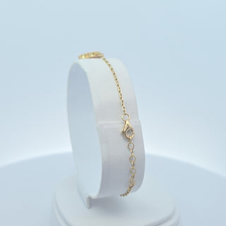 14Kt Pink Three Clover 13MM Bracelet