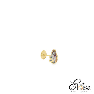 18K Rainbow Unicorn Screwback Earring