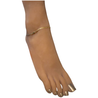 14Kt Curb Link Anklet 3MM