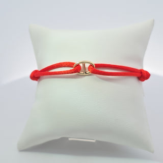 14K Fancy Red Cord Adjustable Unisex Bracelet