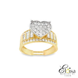 14Kt Elegant Heart-Shaped Princesa Ring