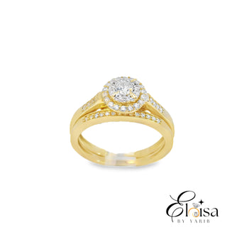 14Kt Double Halo Diamond Ring