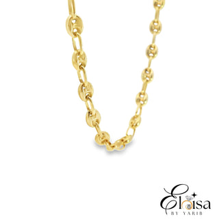14Kt Semi Solid Marina Puff Chain 4 MM 18''