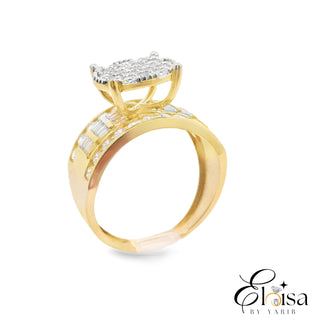 14Kt Round Micro Pave Princess Ring