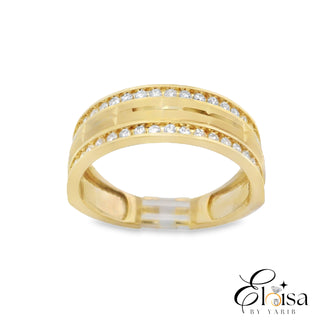 14Kt Wedding Band with Design on the Center