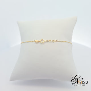 14K Thin Bracelet with the lucky horn, star, and heart