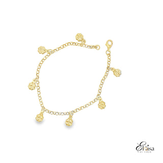 14Kt Rolo Bracelets with Dangling Clover