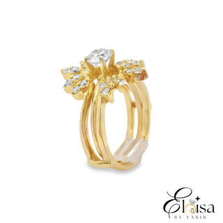 14Kt Sun Insert Engagement Ring