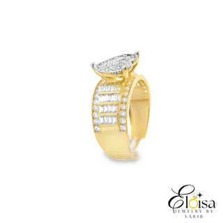 14Kt Gold Ring with Heart Princess Style