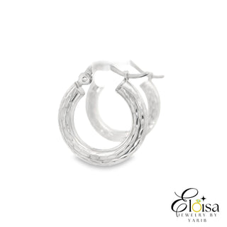 Diamond Cut Classic Hoops Earrings 15 MM