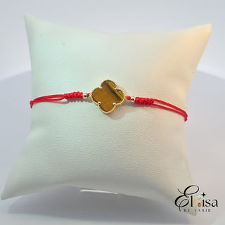 14Kt Malachite Flower Red Bracelet