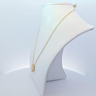 14Kt Gold And Zirconia One Clover Necklace