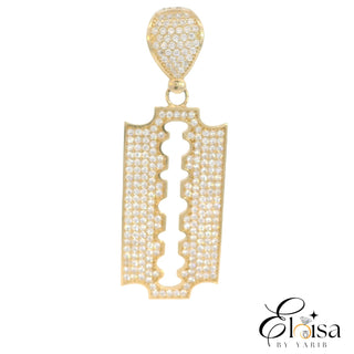 14Kt Razor Blade Pendant