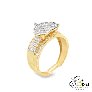14Kt Elegant Heart-Shaped Princesa Ring
