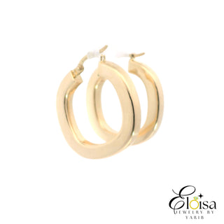 Italian Square Round Hoops Earrings 26MM