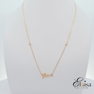 14K Cursive Love with Diamond Necklace