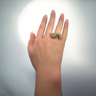 Multicolored Gemstone Gold Ring