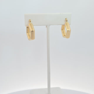 14Kt Heptagon Hoops Earrings 20.5 MM