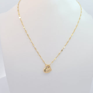 10Kt  Mirror Cahin with Heart - 16''