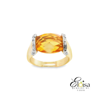 Elegant Gold Ring with Citrine Gemstone