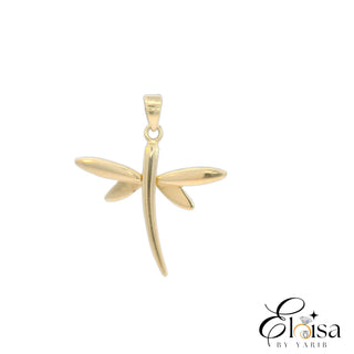 14K Fancy All Yellow Dragonfly Pendant