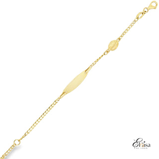 Fancy ID Bracelet With Guadalupe 1.6MM 5.5"