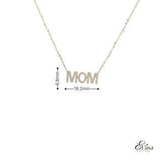 Block Diamond MoM Necklace
