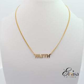 14Kt FAITH with Miami Cuban Chain