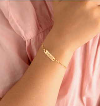 14k Classic Curb Baby ID Bracelet