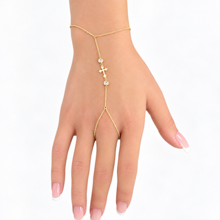 10Kt Clon with Design Cross Bracelet