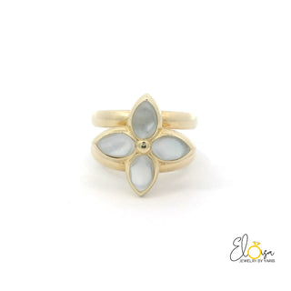 Elegant White  Petal  Ring