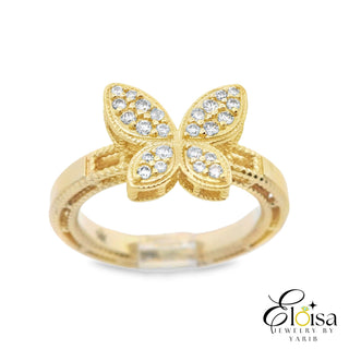 Micro Pave  Butterfly Ring