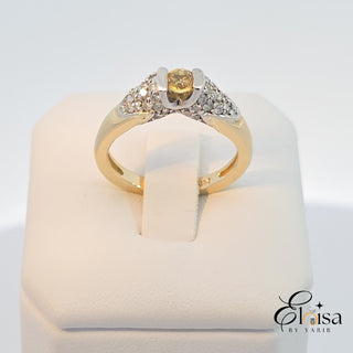 14Kt Citrine and Diamond Ring