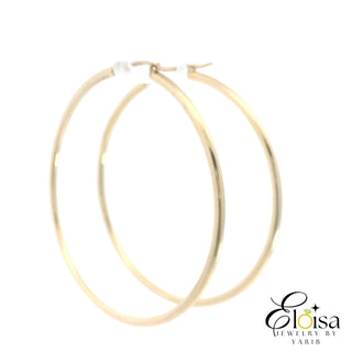 14Kt Round Classic Hoops Earrings 50MM