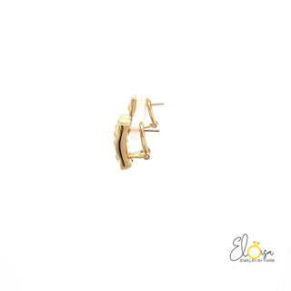 Rectangle with Design Omega Earring