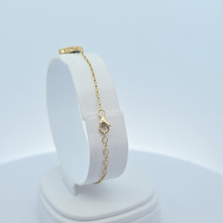 14Kt Black Three Clover 13.5MM Bracelet