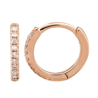 Diamond Mini Round Huggie Earrings 9mm