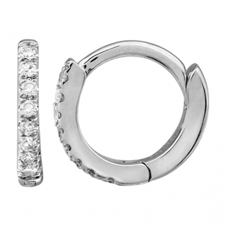 Diamond Mini Round Huggie Earrings 8mm