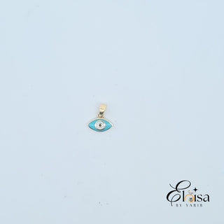 14K Enamel  Oval Eye Pendant