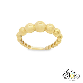 14Kt A Stunning Gold Beaded Ring