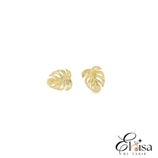 High Polish Small Leaf  Stud Earring