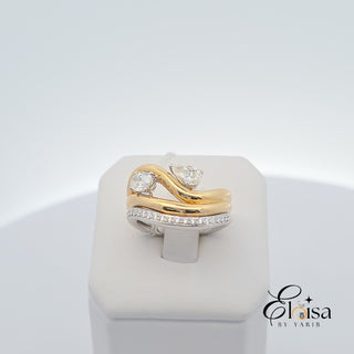 18Kt LAB Diamond Three in One Fashion Ring Two Tones