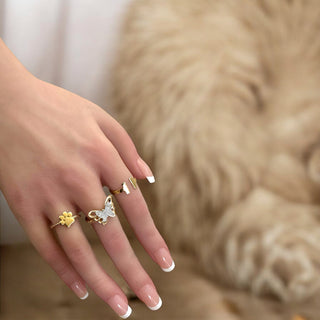 Dog Paw Twist Ring